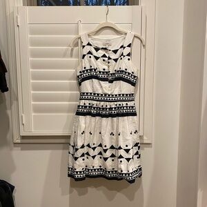 J. Crew White and Navy Mini Dress